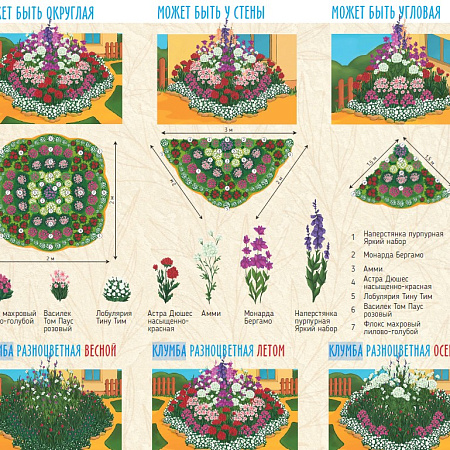 Фото Клумба разноцветная Времена года